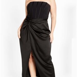 City Chic Black Strapless Dress